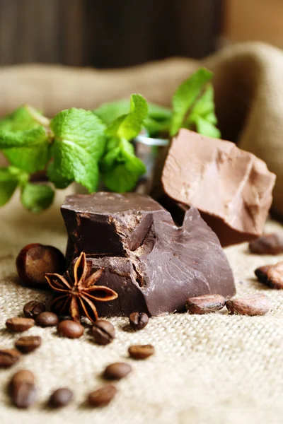 Still life with set of chocolate — Stock Photo, Image