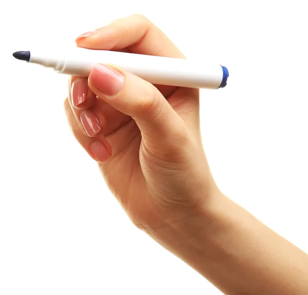 Female hand with marker — Stock Photo, Image