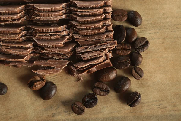 Chopped chocolate on parchment — Stock Photo, Image