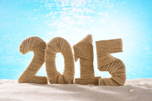 2015 sign on beach Royalty Free Stock Images