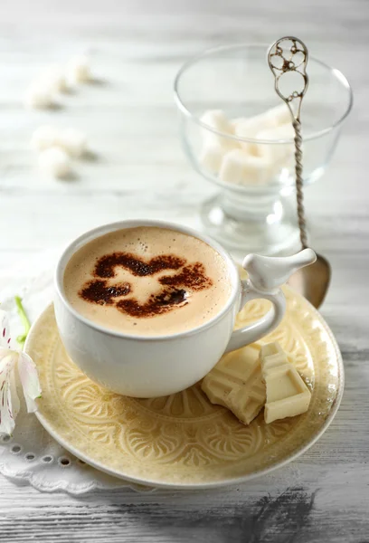 Kopje koffie latte art — Stockfoto