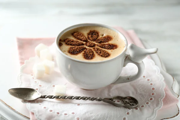 Copa de arte café con leche — Foto de Stock