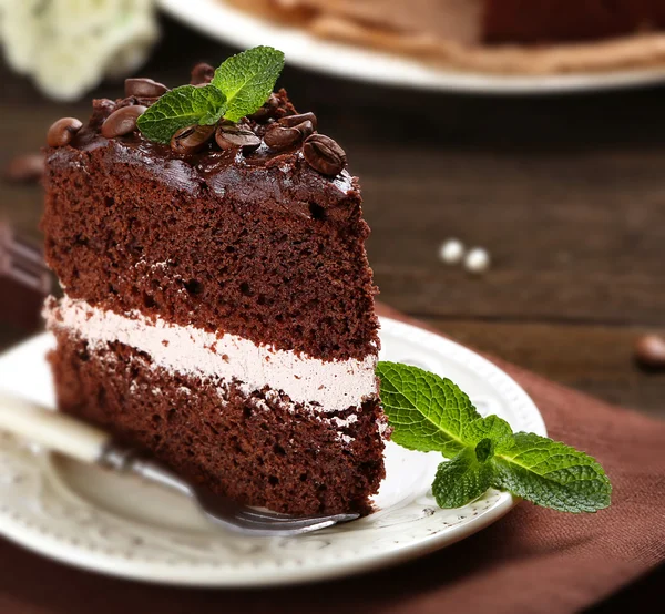 Delicioso bolo de chocolate — Fotografia de Stock