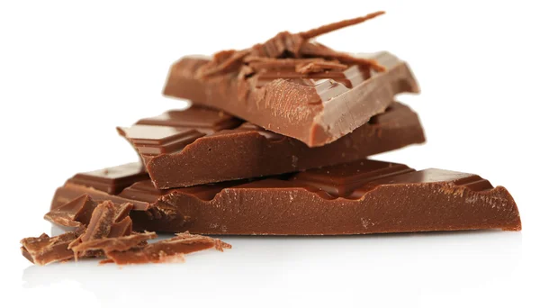 Zoete chocolade op wit wordt geïsoleerd — Stockfoto