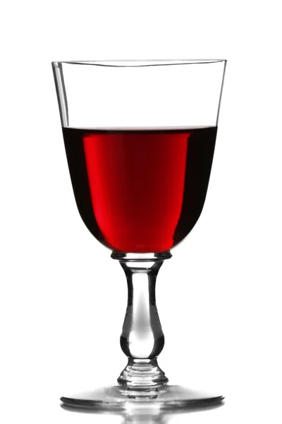 用白葡萄酒隔离的红葡萄酒 — 图库照片