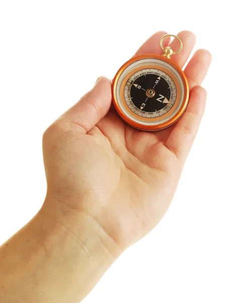 Female hand with compass — Stock Photo, Image