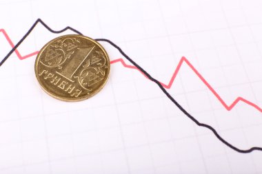 Sikke üzerinde grafik belgesi yakın çekim