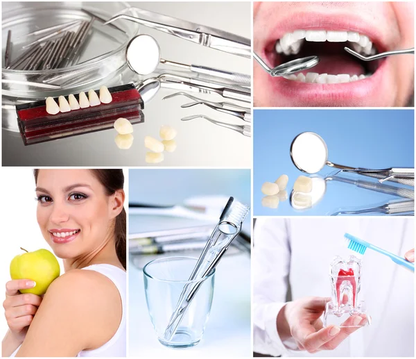 Collage of dental healthcare — Stock Photo, Image