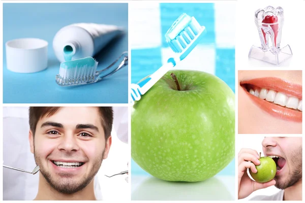 Collage of dental healthcare — Stock Photo, Image