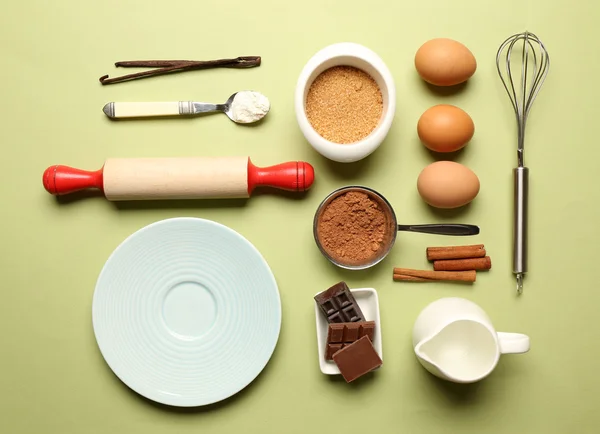 Food ingredients and kitchen utensils — Stock Photo, Image