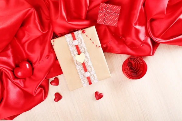 Handmade gift on Valentine Day — Stock Photo, Image