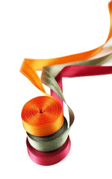 Colorful ribbons isolated on white — Stock Photo, Image