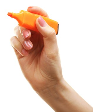 El ile üzerine beyaz izole işareti