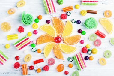 Renkli şekerler yakın çekim