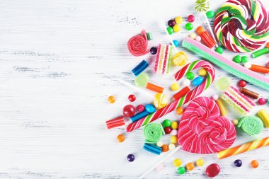 Renkli şekerler yakın çekim