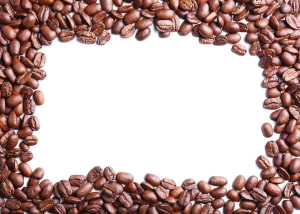 Kaffebönor på vit bakgrund — Stockfoto