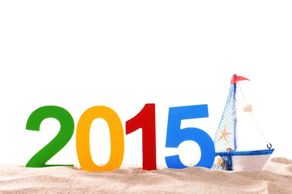 2015 sign on beach sand — Stock Photo, Image