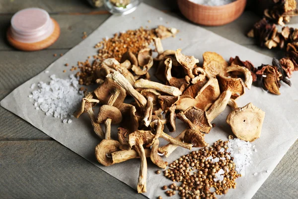 Funghi secchi con spezie — Foto Stock