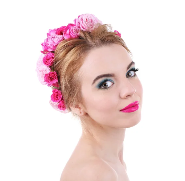 Mujer joven con flores —  Fotos de Stock