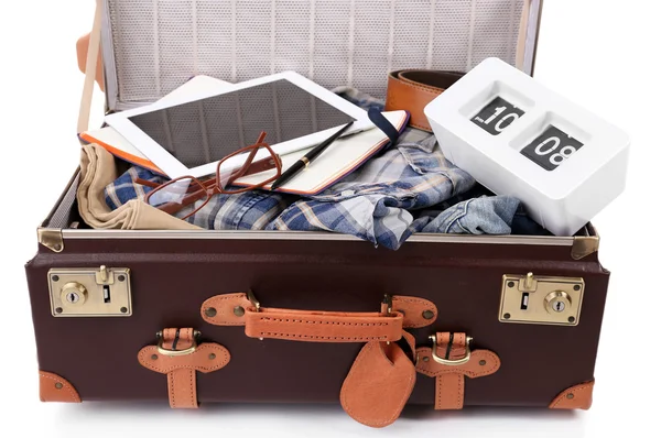 Packing suitcase for trip — Stock Photo, Image