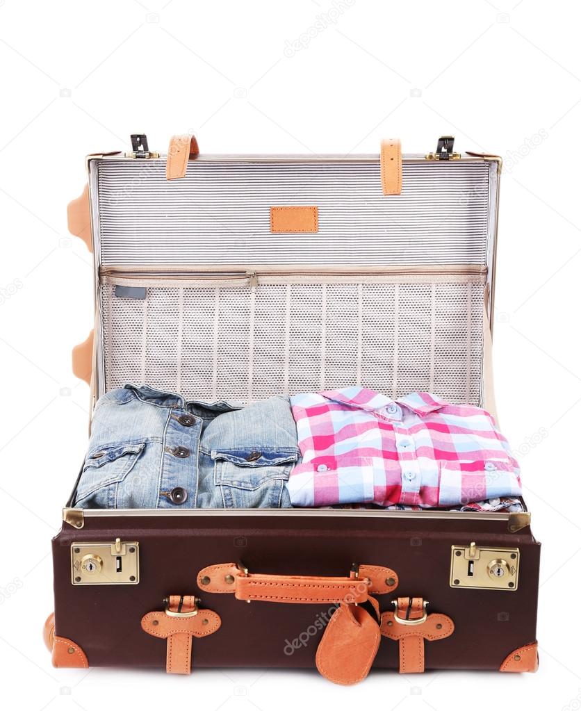 Packing suitcase for trip