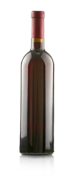 葡萄酒瓶上白色隔离 — 图库照片