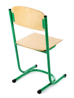 Ahşap okul sandalye, üzerinde beyaz izole 