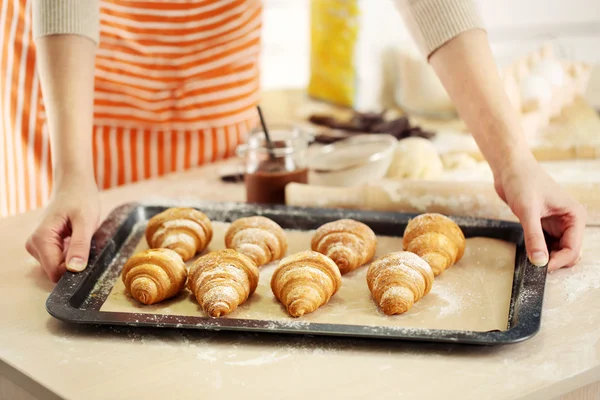 Baking croissant cookies. — Stock Photo, Image