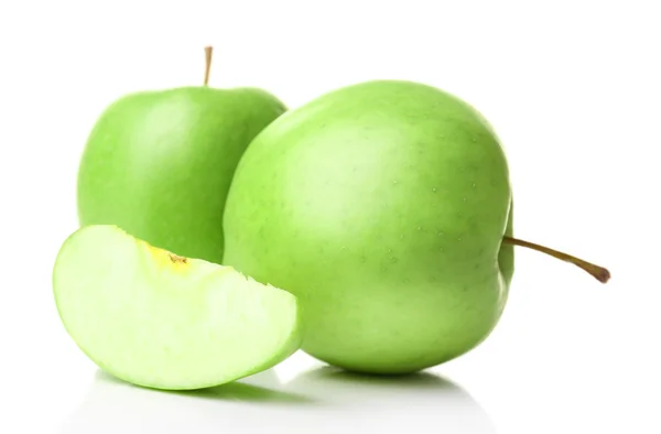 แอปเปิ้ลสลักแยกบนสีขาว — ภาพถ่ายสต็อก