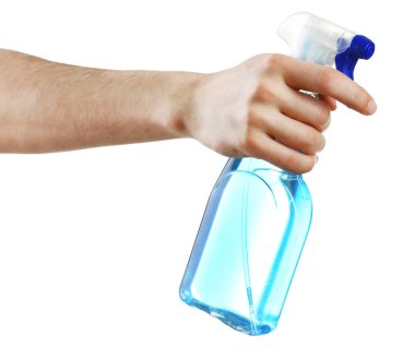 Erkek el spreyi beyaz arka plan üzerinde izole