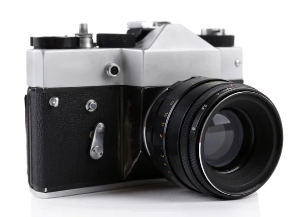 Ретро фотокамера изолирована на белом — стоковое фото