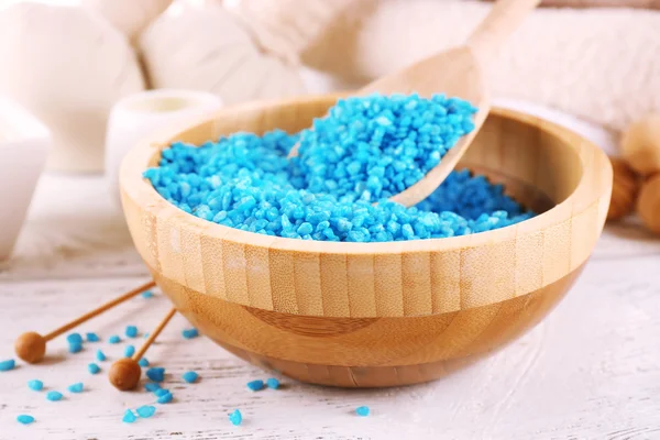 Spa still life with color sea salt — Stock Photo, Image