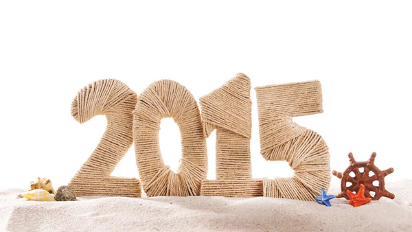 2015 sign on beach sand — Stock Photo, Image