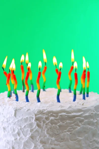 Birthday cake with candles — Stock Photo, Image