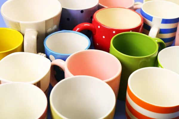 Group of colorful cups, closeup — Stock Photo, Image