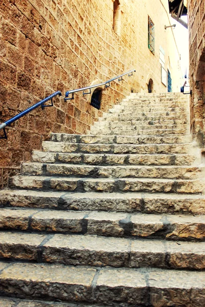 Street in ancient part of Jaffa, Israel Stock Picture