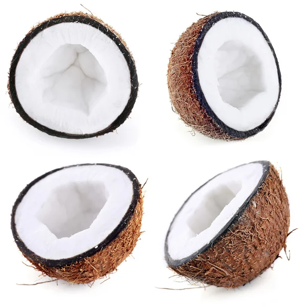 Colagem de coco, isolada sobre branco — Fotografia de Stock