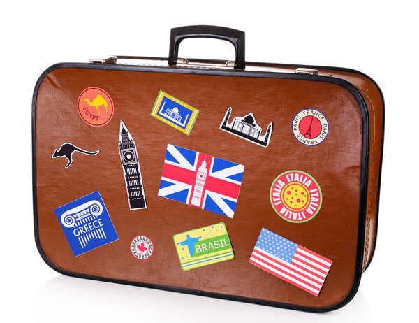 Suitcase with stickers