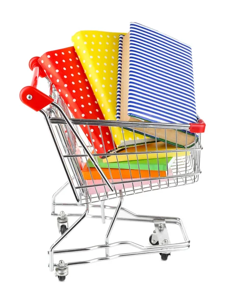 Shopping cart with books — Stock Photo, Image