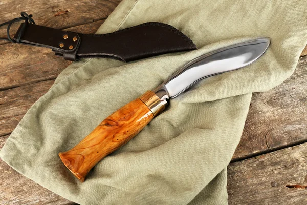 Hunting knife with sackcloth — Stock Photo, Image