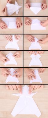 Origami kağıt şekil. Montaj talimatı