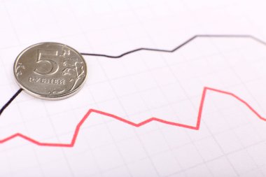 Sikke üzerinde grafik belgesi yakın çekim