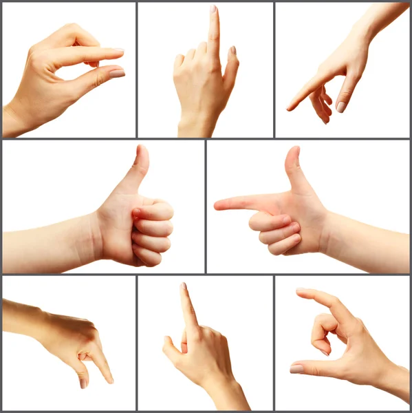 Collage of hand gestures — Stock Photo, Image