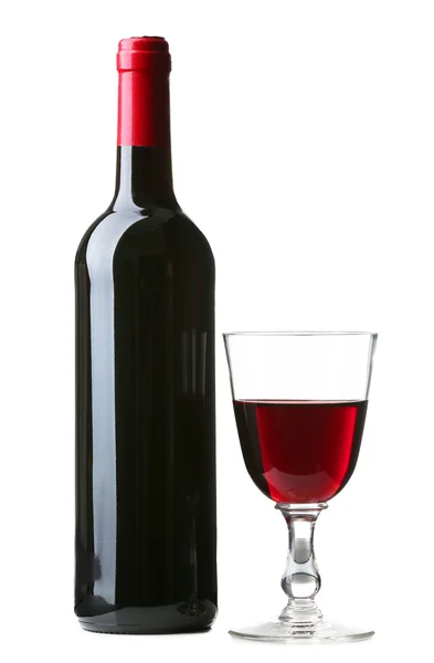 Wine bottle with glass — Stock Photo, Image