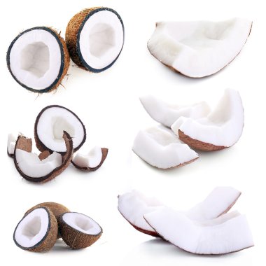 Hindistan cevizi kolaj, üzerinde beyaz izole