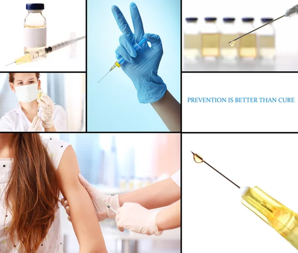 Collage di vaccinazione — Foto Stock