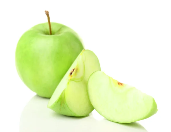 Skivat äpple isolerat på vitt — Stockfoto