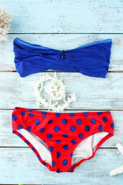 Sea still life with swimsuit — Stock Photo, Image