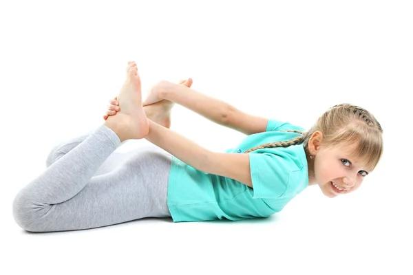 Little girl doing exercises — Stock Photo, Image