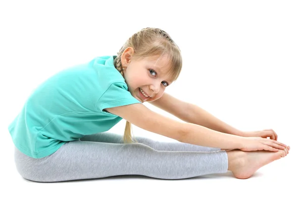 Niña haciendo ejercicios — Foto de Stock